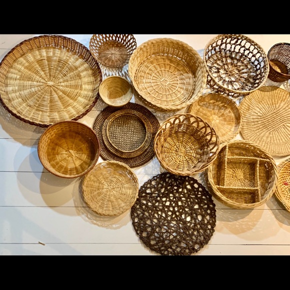 Boho mystery 12 VTG wicker basket wall set! - Picture 2 of 15